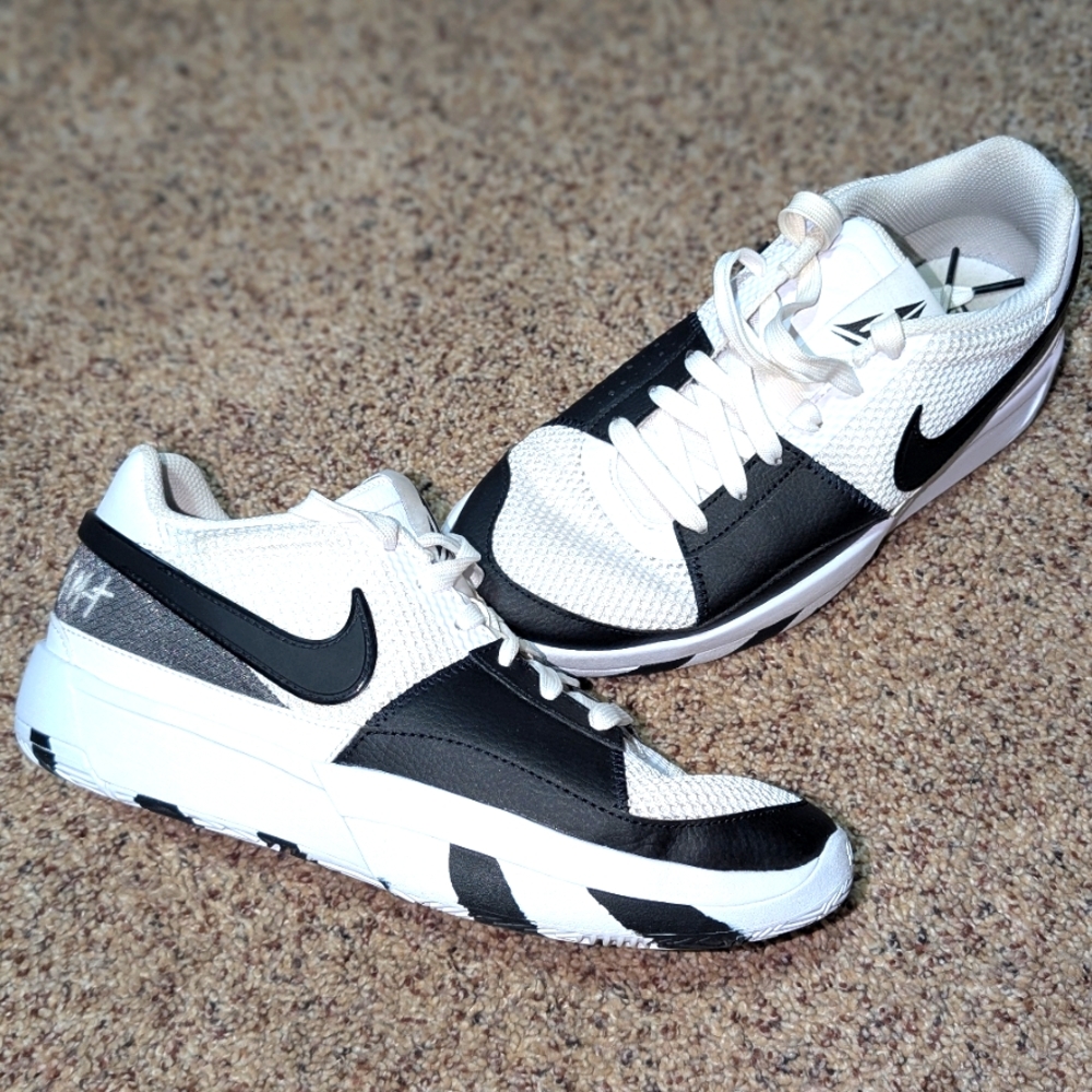 Nike JA 1 Scratch 2.0 Y 5.5 White Black Basketball Shoes